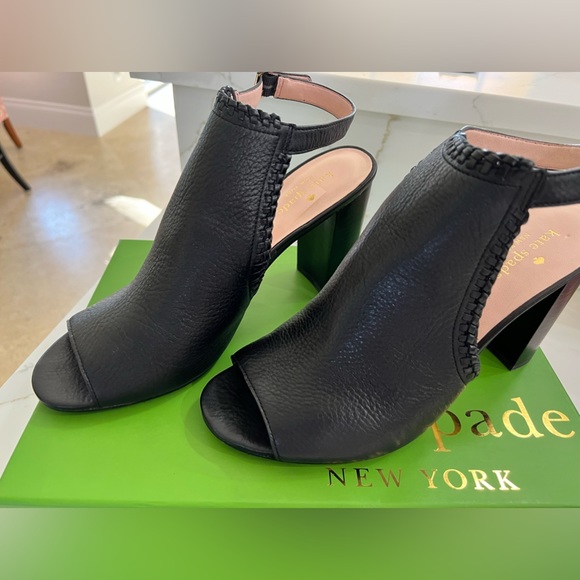 kate spade Shoes - Kate Spade Orelene NWT and Box. Black leather high heel peep toe bootie shoes.